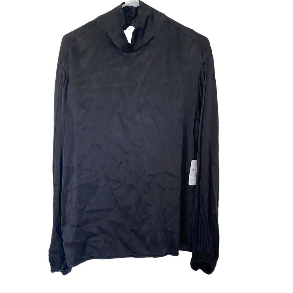 Bella Dahl NEW black long sleeve cowl neck Medium keyhole back